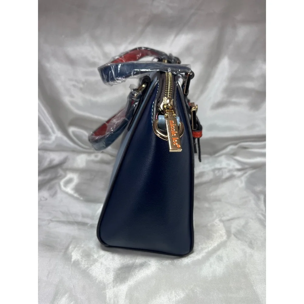 Nicole Lee Santorini Satchel Women Medium Navy Blue Graphic Crossbody Strap